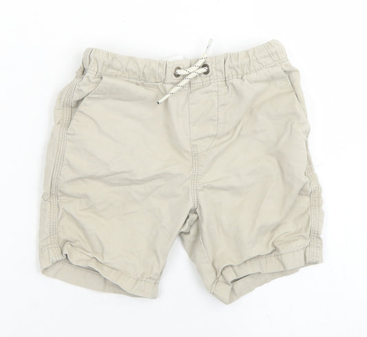 NEXT Boys Beige  Cotton Bermuda Shorts Size 4 Years  Regular Drawstring