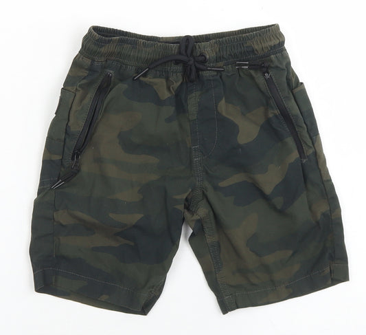 NEXT Boys Green Camouflage Cotton Bermuda Shorts Size 4 Years  Regular Drawstring