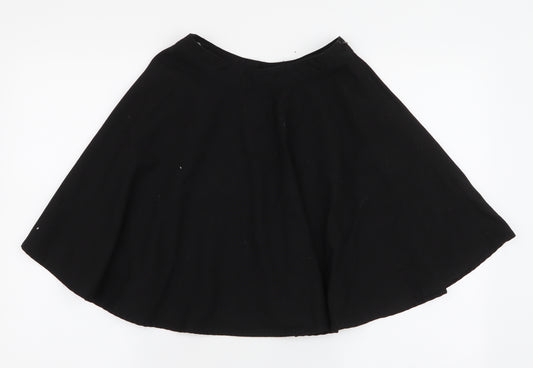 Marks and Spencer Girls Black  Polyester A-Line Skirt Size 11-12 Years  Regular Zip