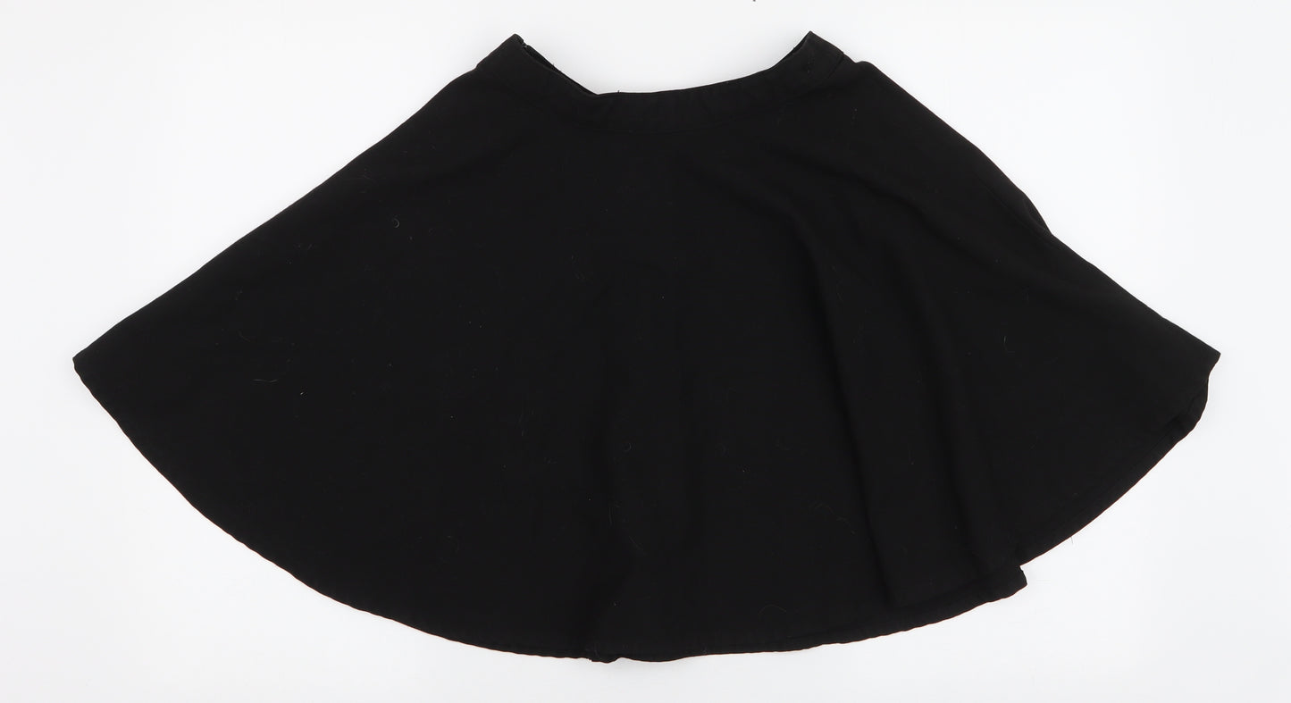 Marks and Spencer Girls Black  Polyester A-Line Skirt Size 11-12 Years  Regular Zip