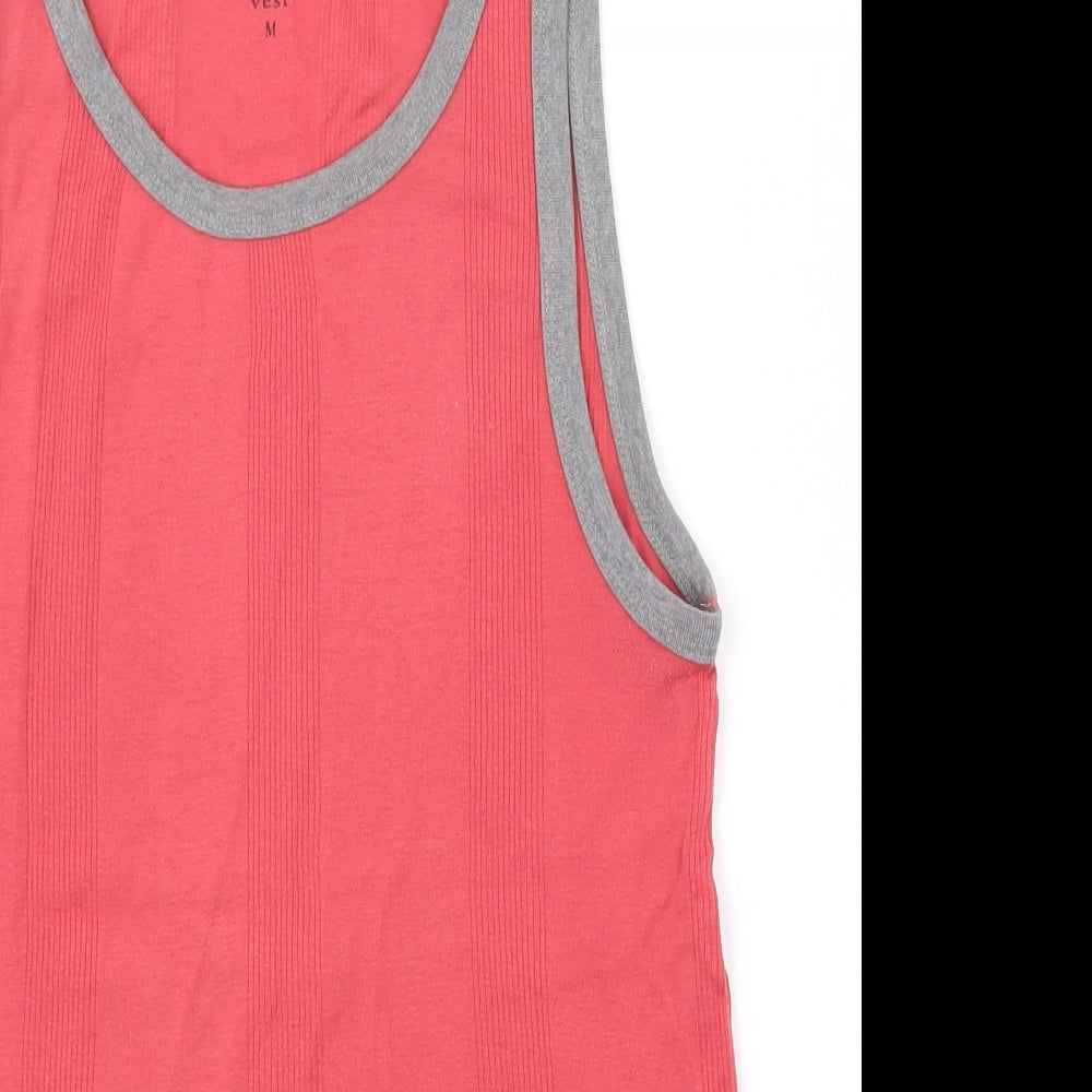 NEXT Mens Red  100% Cotton Basic Tank Size M Scoop Neck Pullover