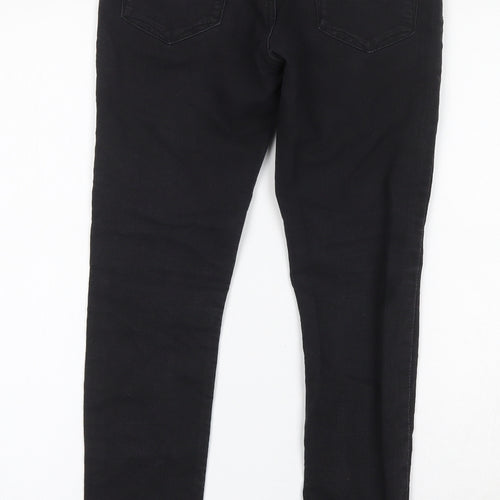 H&M Girls Black  Cotton Skinny Jeans Size 11-12 Years  Slim Button
