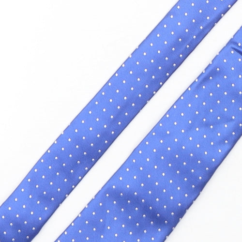 Hawes & Curtis Mens Blue Polka Dot Silk Pointed Tie One Size