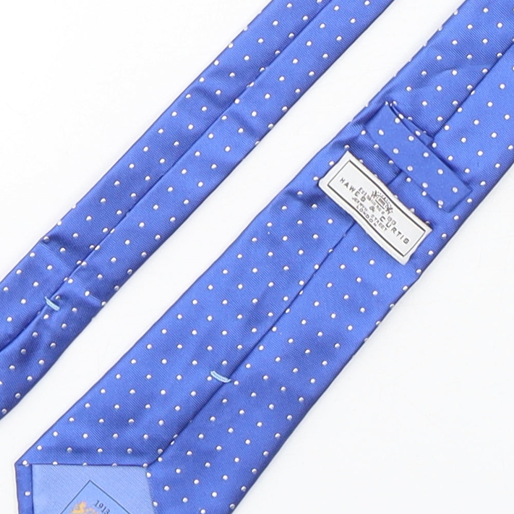 Hawes & Curtis Mens Blue Polka Dot Silk Pointed Tie One Size