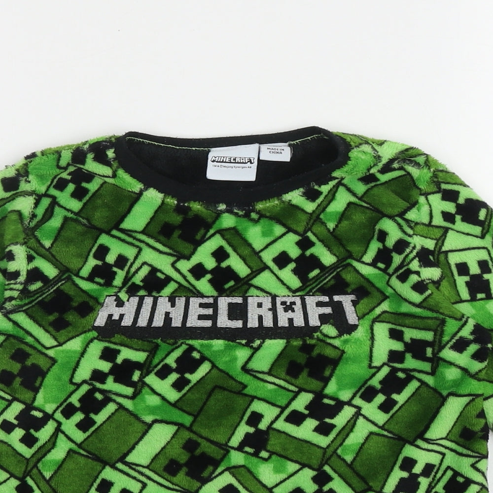 Primark Boys Gold Geometric 100% Polyester  Pyjama Top Size 7-8 Years   - Minecraft