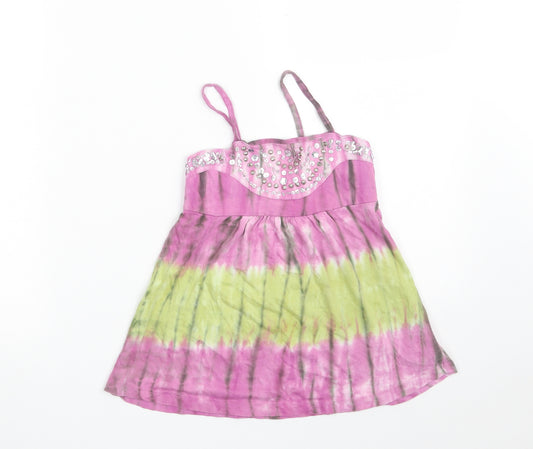 Dunnes Stores Girls Multicoloured Batik 100% Cotton Skater Dress  Size 8 Years  Off the Shoulder