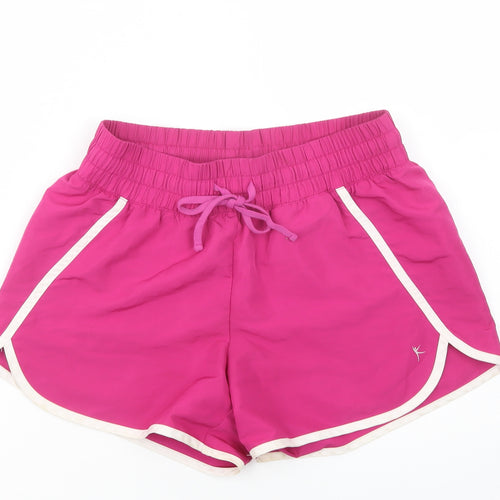 Danskin Womens Purple  Polyester Sweat Shorts Size S L3 in Regular Drawstring