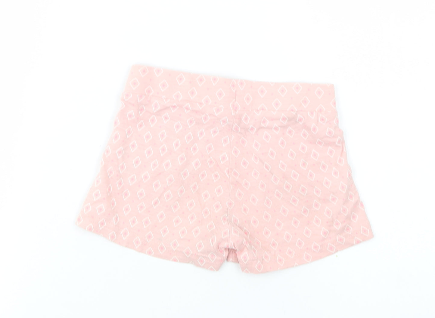 F&F Girls Pink Geometric Cotton Sweat Shorts Size 2-3 Years  Regular Drawstring