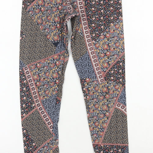 F&F Girls Multicoloured Geometric Cotton Pedal Pusher Trousers Size 12-13 Years  Regular Pullover