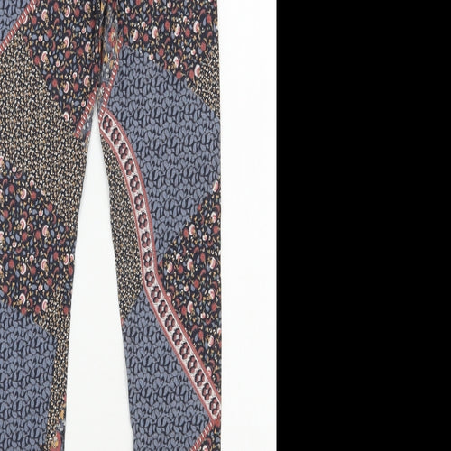 F&F Girls Multicoloured Geometric Cotton Pedal Pusher Trousers Size 12-13 Years  Regular Pullover