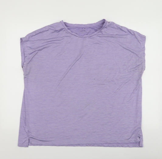 Dunnes Stores Womens Purple  Polyester Basic T-Shirt Size XL Round Neck Pullover
