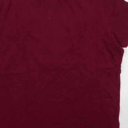 abercrombie kids Boys Red  100% Cotton Jersey T-Shirt Size L Round Neck Pullover - New york track