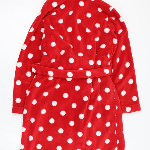 Marks and Spencer Girls Red Polka Dot Polyester Top Gown Size 11-12 Years  Tie
