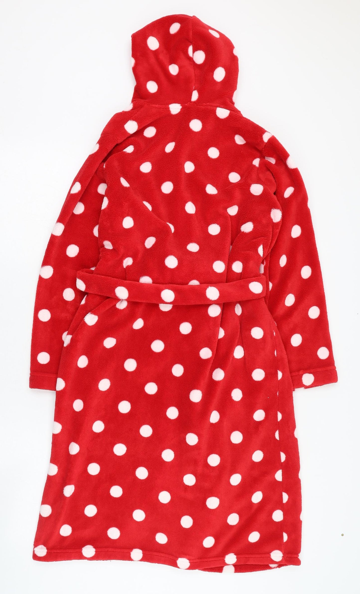 Marks and Spencer Girls Red Polka Dot Polyester Top Gown Size 11-12 Years  Tie