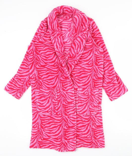BHS Girls Pink Animal Print 100% Polyester Top Robe Size 10-11 Years  Tie