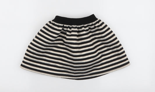 Dunnes Stores Girls Gold Striped Polyester Skater Skirt Size 6 Years  Regular Pull On