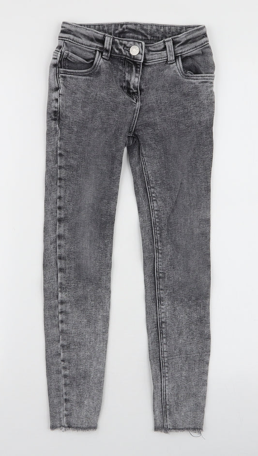 TU Girls Grey  Cotton Skinny Jeans Size 8 Years  Slim Zip