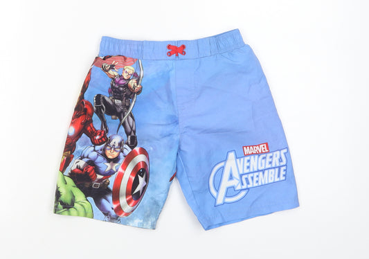 Marvel Boys Blue  Polyester Bermuda Shorts Size 3-4 Years  Regular Drawstring - Avengers