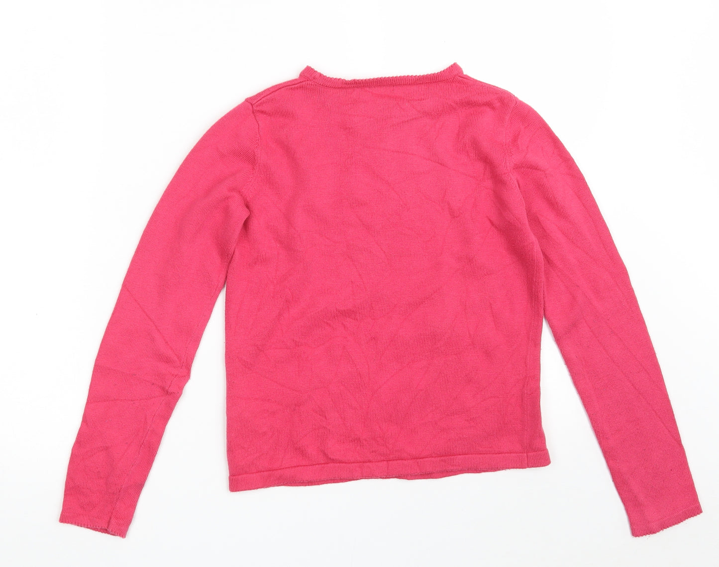 Billieblush Girls Pink Crew Neck Colourblock Polyamide Pullover Jumper Size 12 Years  Pullover - Cat