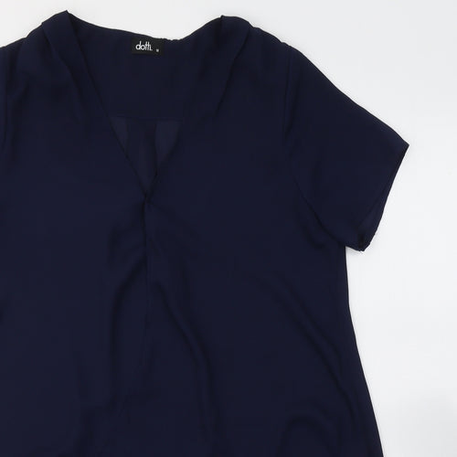Dotti Womens Blue  Polyester Tunic T-Shirt Size 12 V-Neck