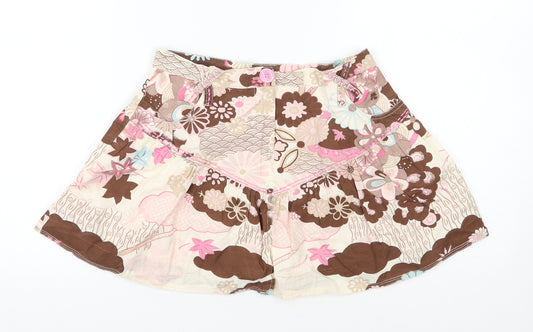 Queen B Girls Multicoloured Floral Cotton Flare Skirt Size 9-10 Years  Regular Zip