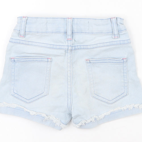 Primark Girls Blue  Cotton Cut-Off Shorts Size 4-5 Years  Regular Zip