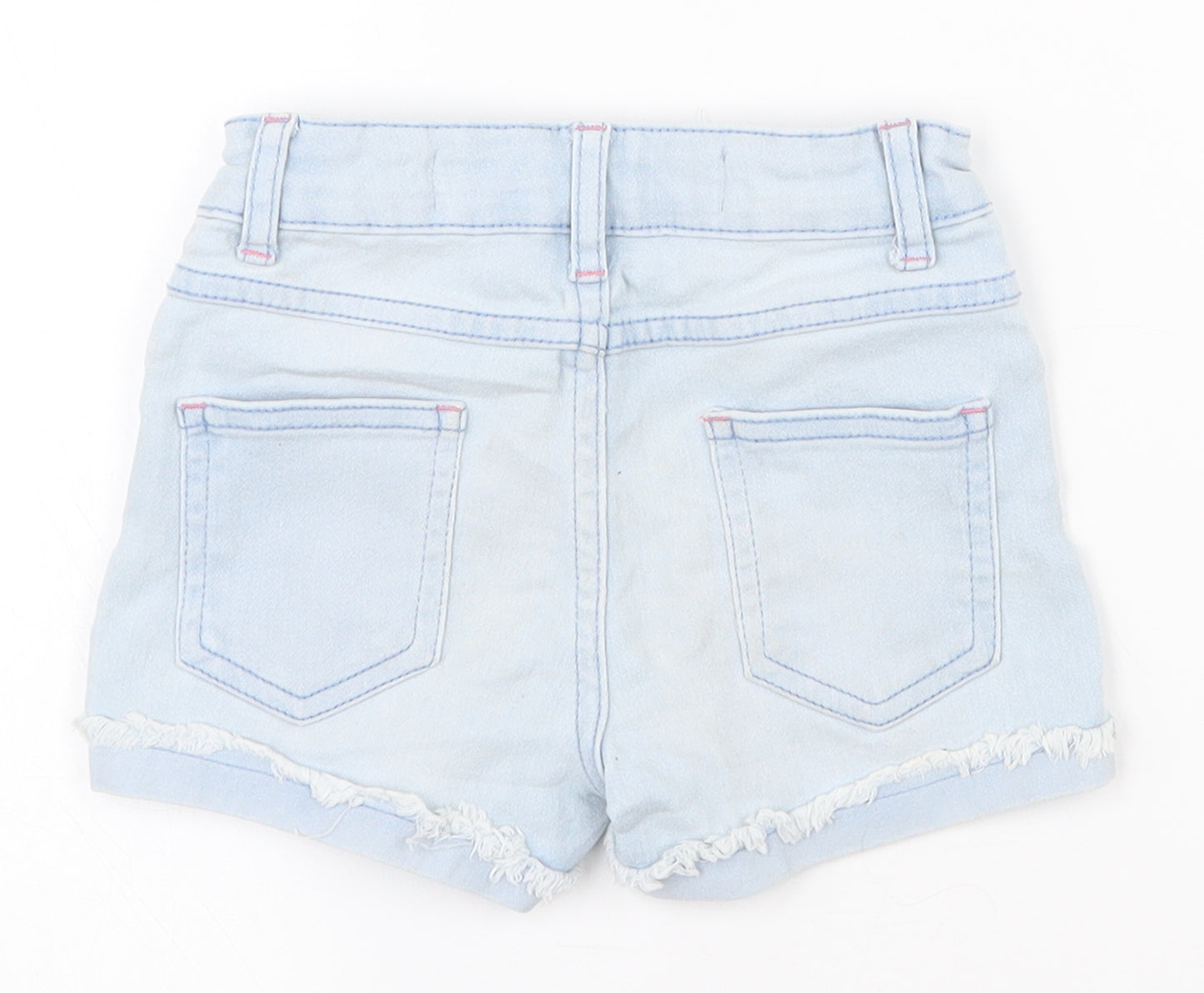 Primark Girls Blue  Cotton Cut-Off Shorts Size 4-5 Years  Regular Zip
