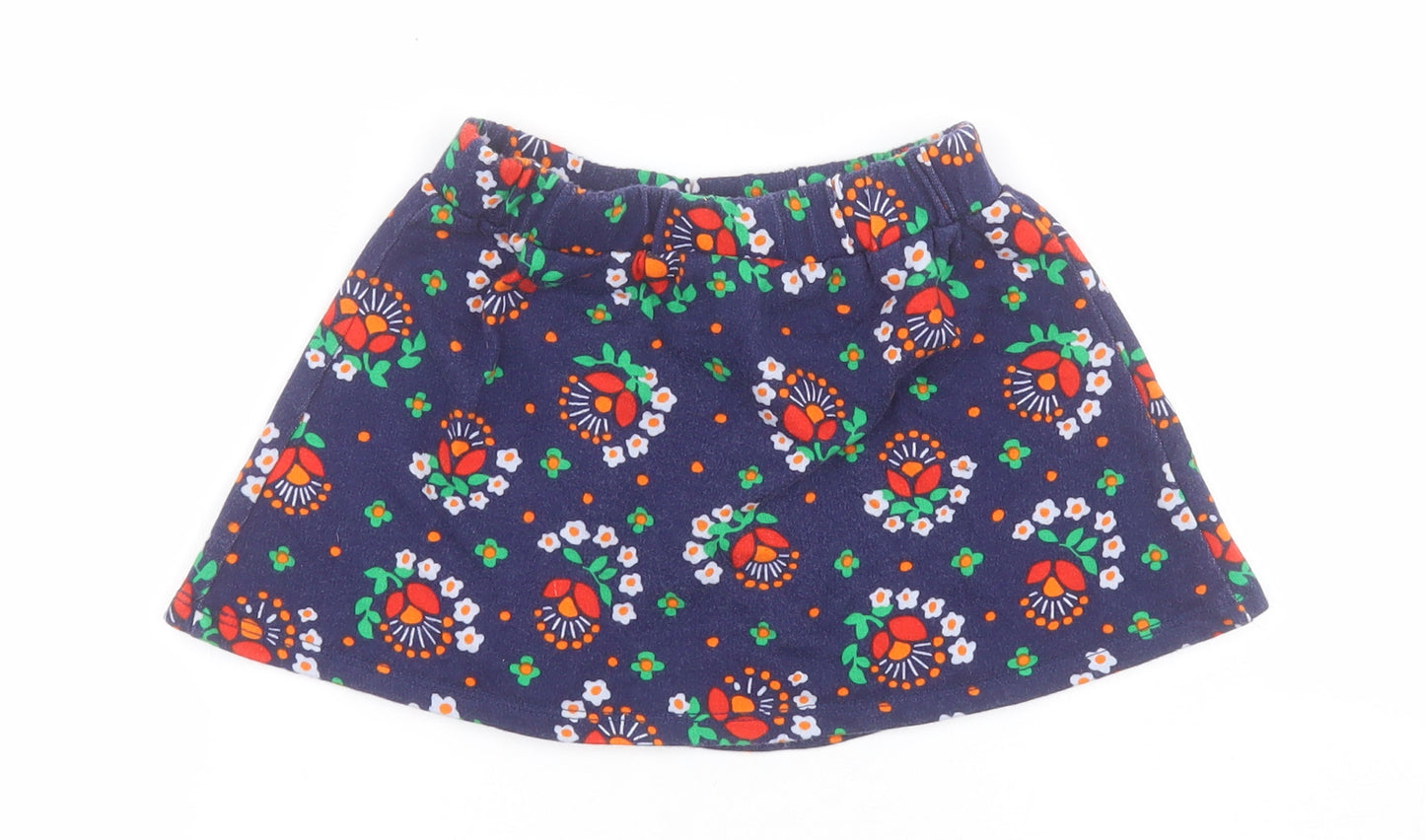 Tuc Tuc Kids Girls Blue Floral Cotton A-Line Skirt Size 6 Years  Regular Pull On