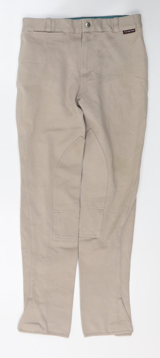 DECATHLON Girls Beige  Cotton Jegging Trousers Size 14 Years  Regular Button