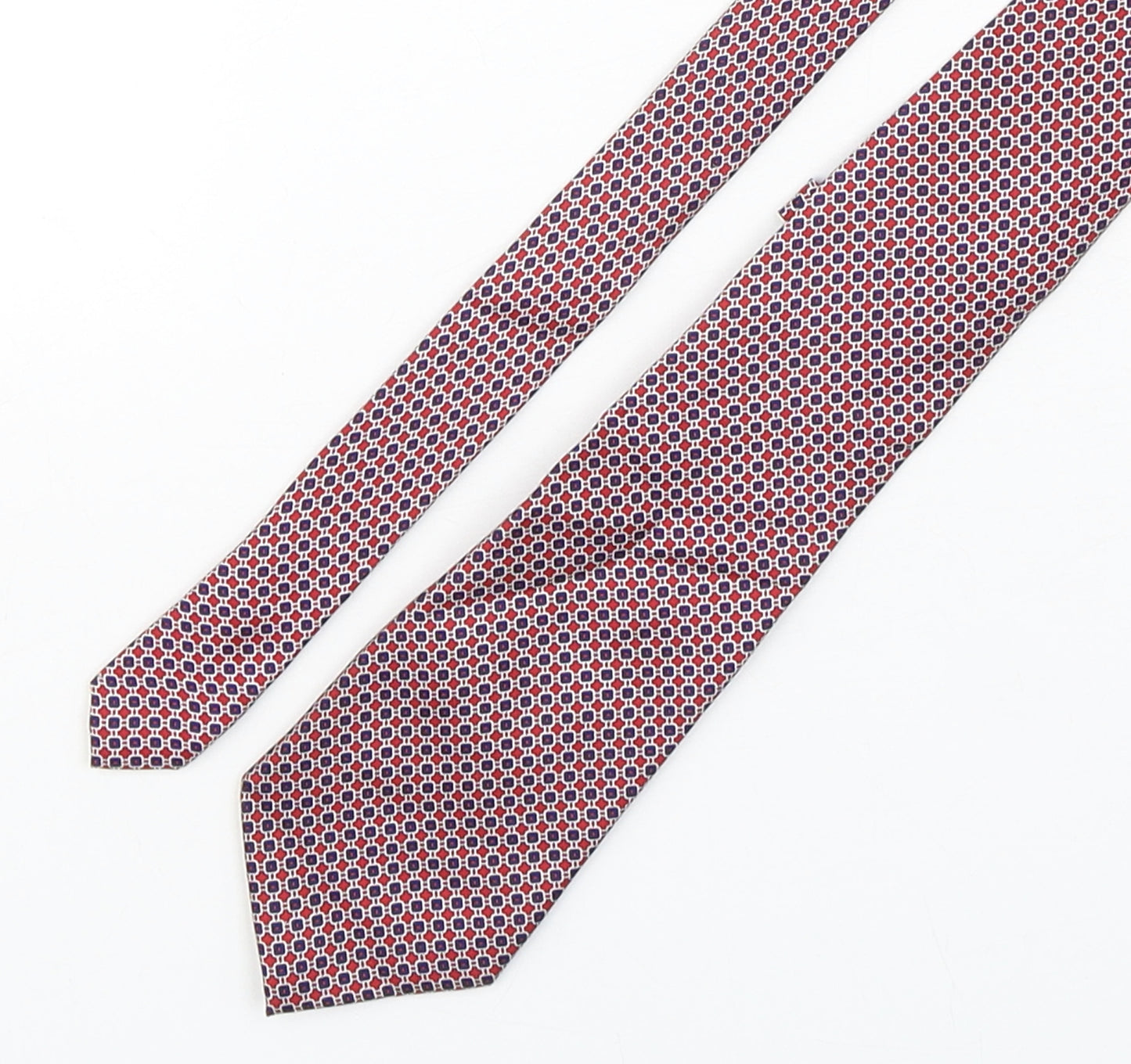Hawes & Curtis Mens Multicoloured Geometric Silk Pointed Tie One Size