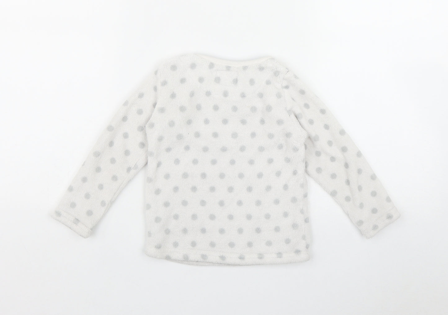 Primark Girls Grey Polka Dot Polyester Top Pyjama Top Size 3-4 Years   - 'Chill' Penguins