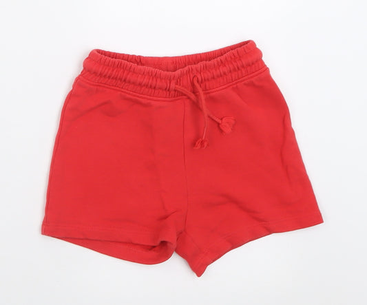 NEXT Boys Red  Cotton Sweat Shorts Size 4 Years  Regular Tie