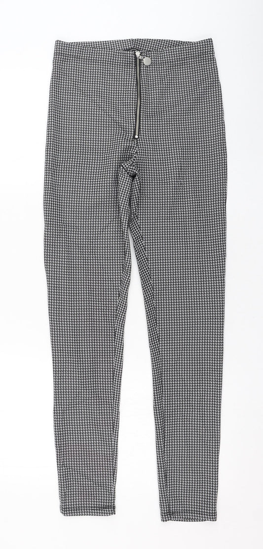 George Womens Grey Houndstooth Polyester Carrot Leggings Size 8 L28 in