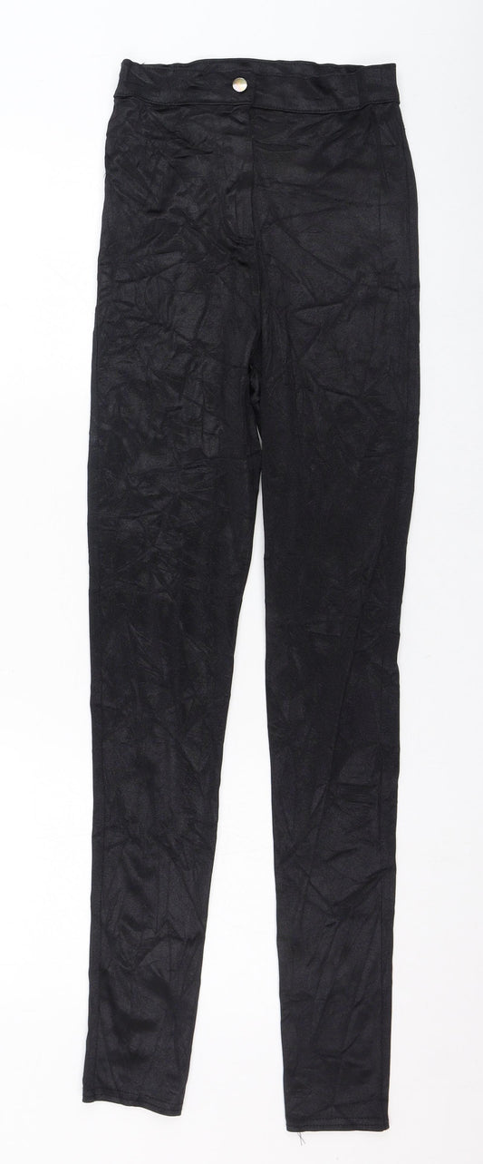 Topshop Womens Black  Nylon Capri Leggings Size 10 L30 in