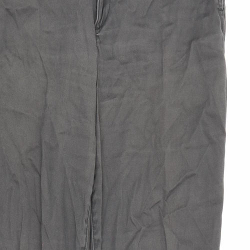 Eddie Bauer Womens Grey  Cotton Trousers  Size 12 L29 in Regular Button
