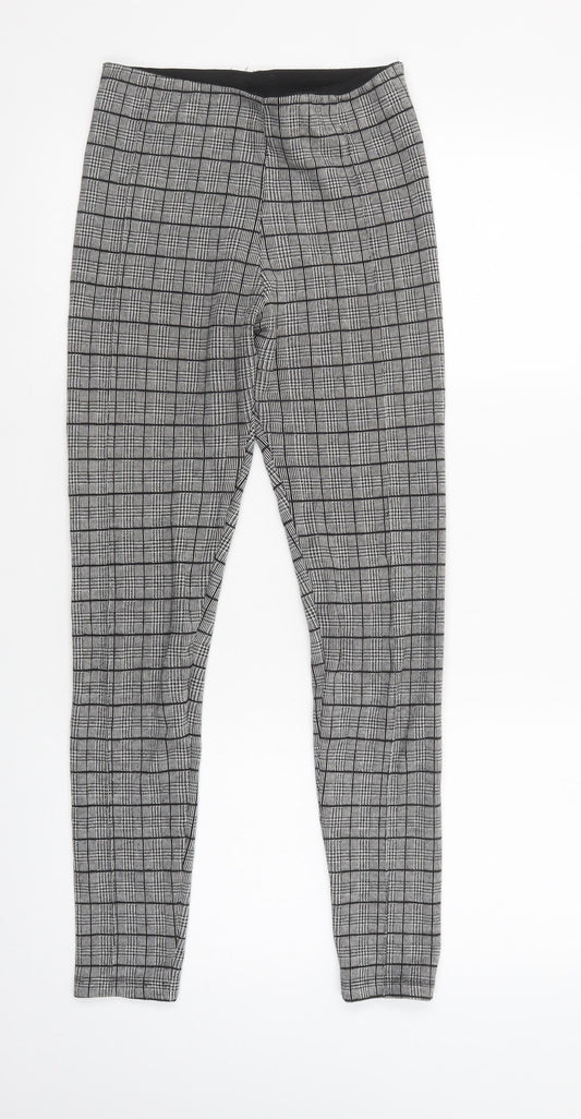 Zara Womens Grey Plaid Polyester Jegging Leggings Size S L28 in