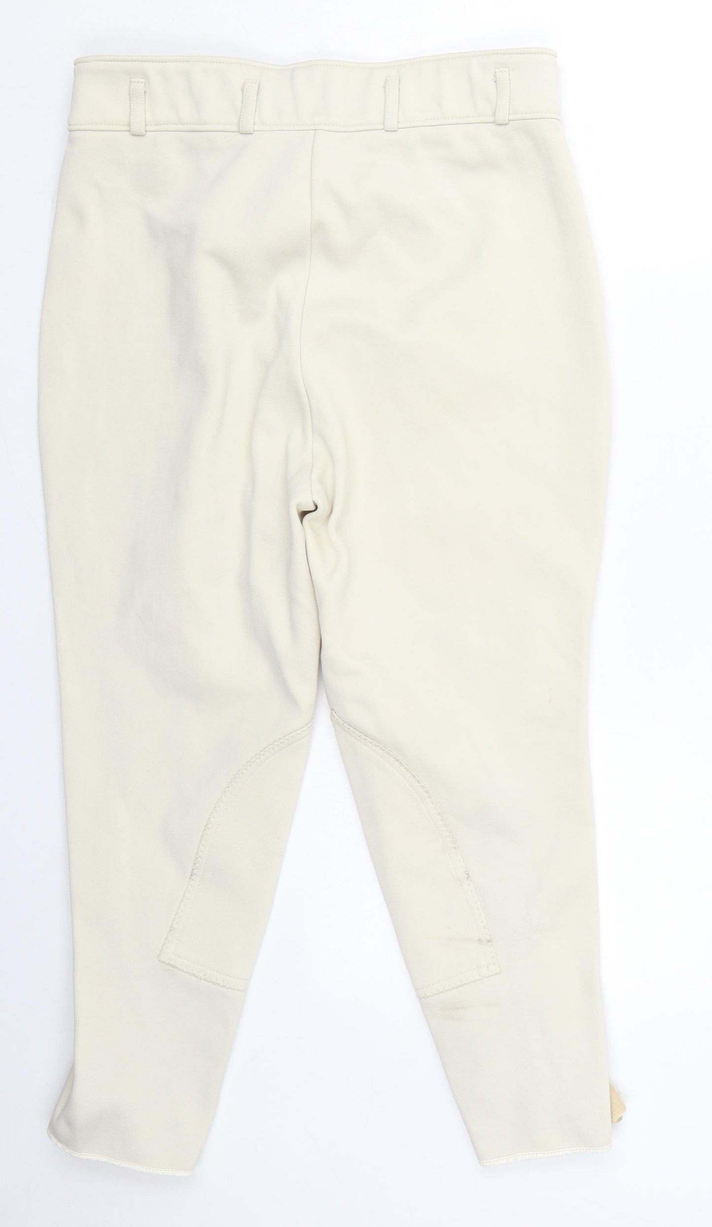 Preworn Womens Beige  Nylon Cropped Trousers Size M L22 in Regular Button - Horse Riding