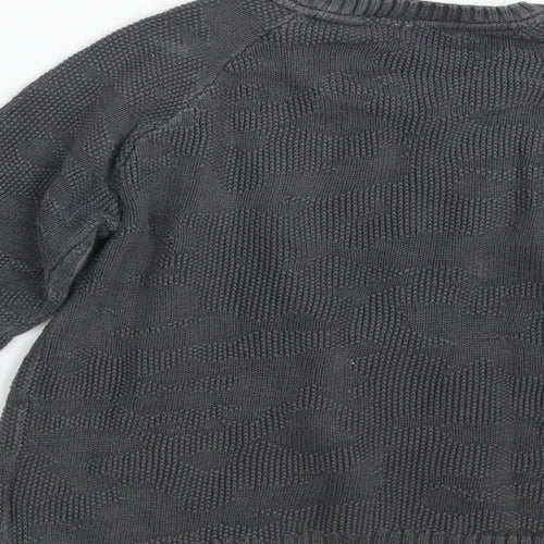 F&F Boys Grey Crew Neck  100% Cotton Pullover Jumper Size 5-6 Years