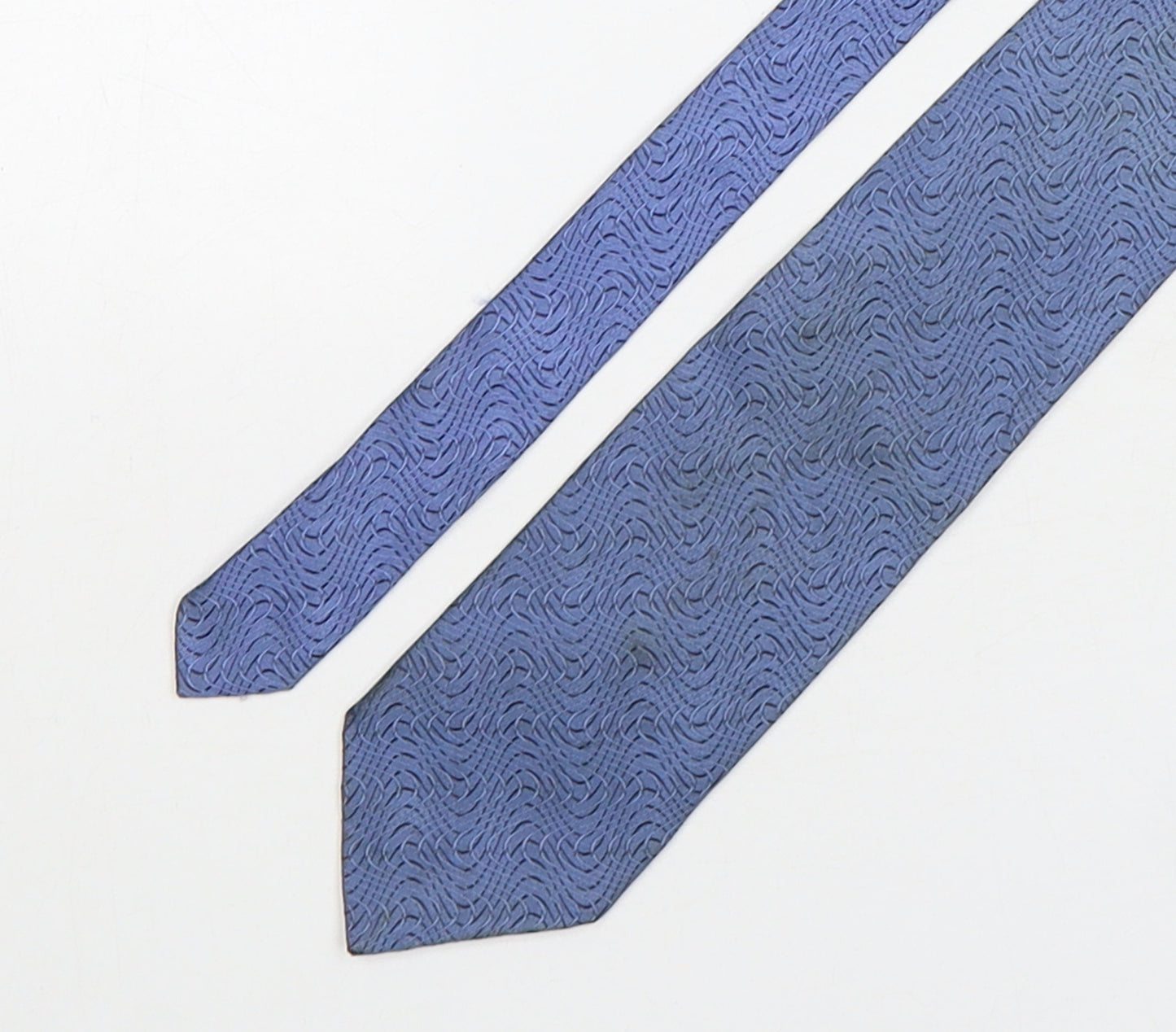 Simon Carter Mens Blue Geometric Silk Pointed Tie One Size
