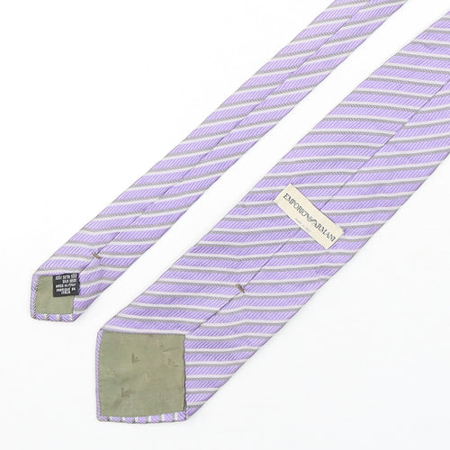 Emporio Armani Mens Purple Striped Silk Pointed Tie One Size