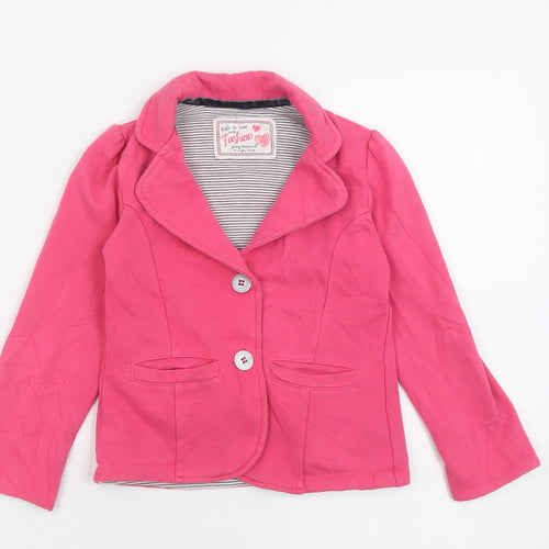 Young Dimension Girls Pink   Basic Jacket Jacket Size 4-5 Years  Button