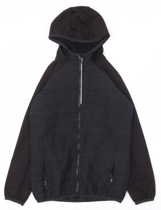 Crane Boys Black   Jacket Coat Size 9-10 Years  Zip