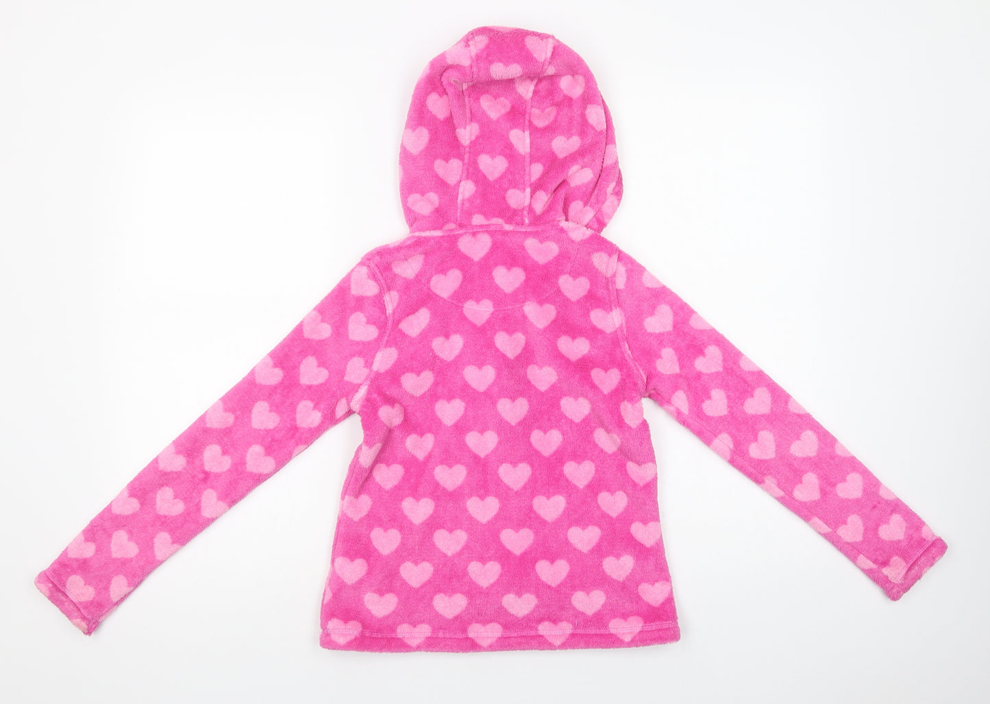 Matalan Girls Pink Geometric Polyester Top Lounge Set Size 10-11 Years  Pullover - Heart Print