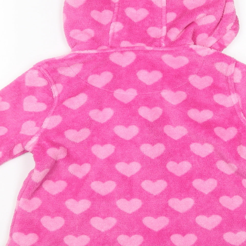 Matalan Girls Pink Geometric Polyester Top Lounge Set Size 10-11 Years  Pullover - Heart Print