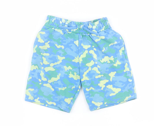 Dunnes Boys Blue Camouflage Cotton Dungaree Shorts Shorts Size 3-4 Years  Regular