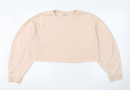Zara Boys Pink Round Neck  Cotton Pullover Jumper Size S   - Cropped
