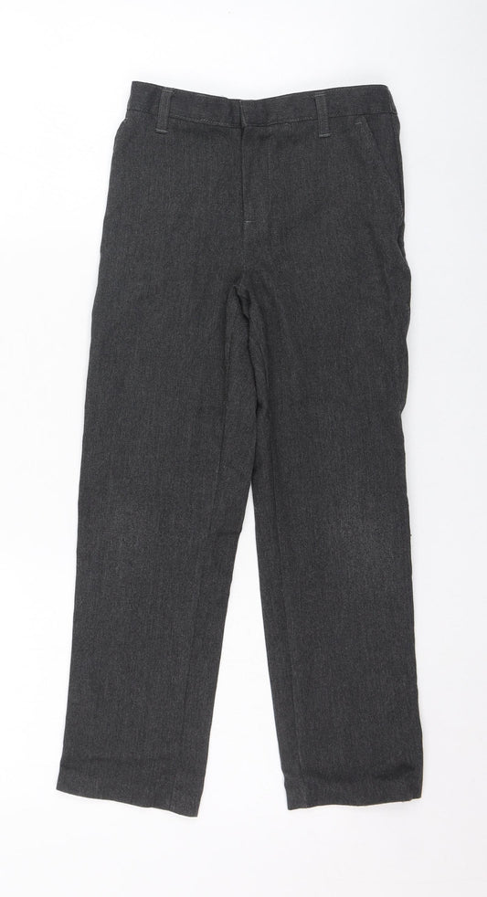 George Boys Grey  Polyester Dress Pants Trousers Size 7-8 Years  Regular Zip