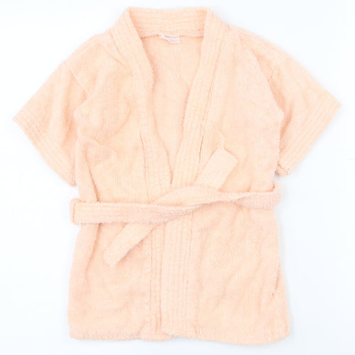 Dinah Girls Pink  Cotton Top Robe Size 2-3 Years  Tie - 2-4y towel robe