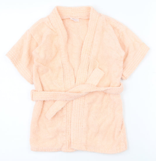 Dinah Girls Pink  Cotton Top Robe Size 2-3 Years  Tie - 2-4y towel robe
