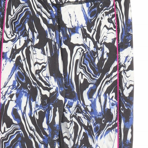 Nutmeg Womens Blue Geometric Polyester Pedal Pusher Leggings Size 8 L20 in